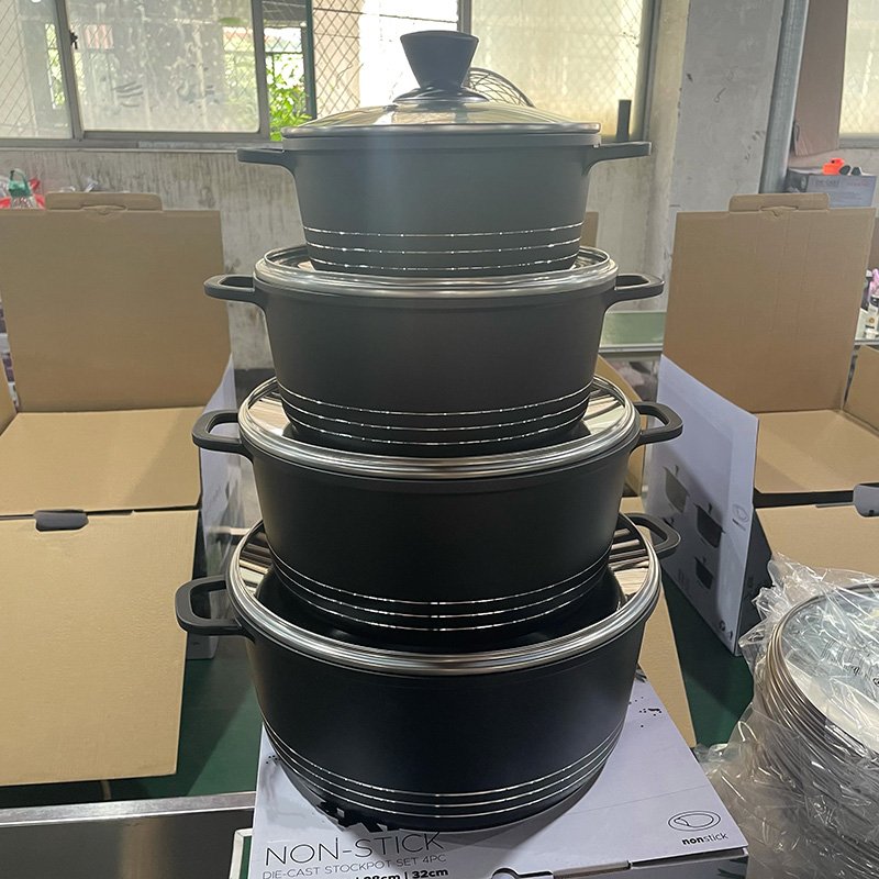 Die Cast Aluminum Non-stick Cookware Sets 8PCS Soup Pot Household Cookware Pot Set