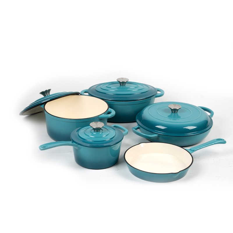 High quality life smile cookware set nonstick pots and pans cast iron cookware set