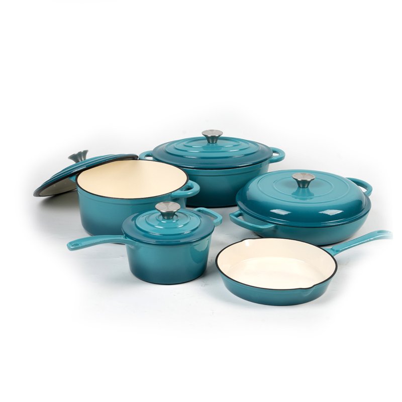 High quality life smile cookware set nonstick pots and pans cast iron cookware set