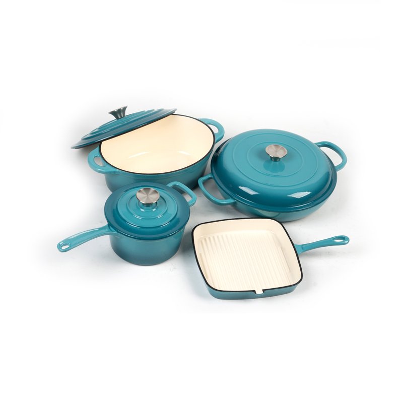 High quality life smile cookware set nonstick pots and pans cast iron cookware set