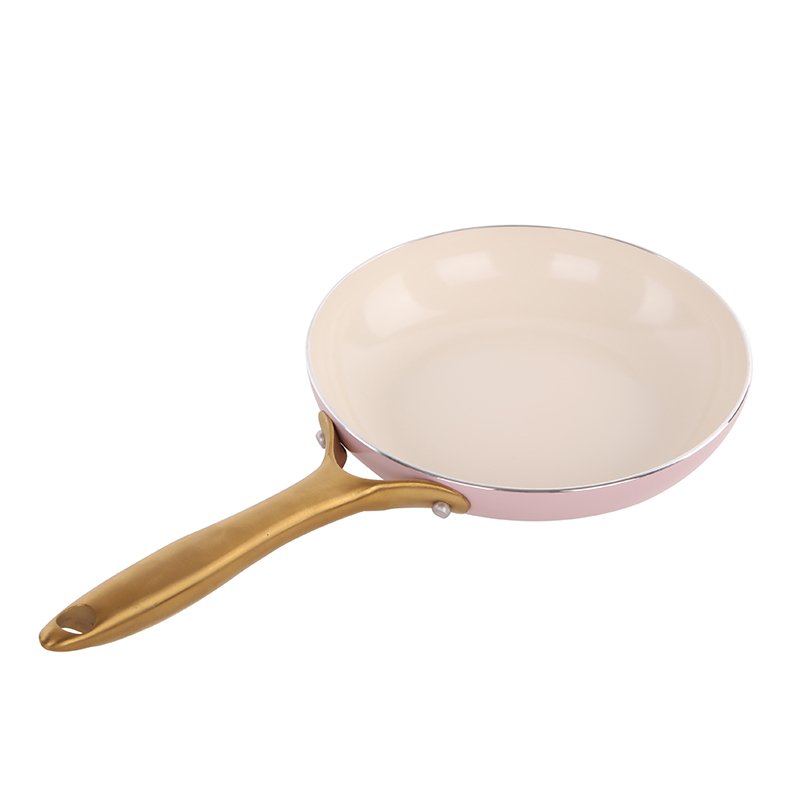 Cookware Set-Pressed Aluminium Saucepan with lid glass cover with silicon rim Non-stick Cookware Set Ceramic coating Pink color