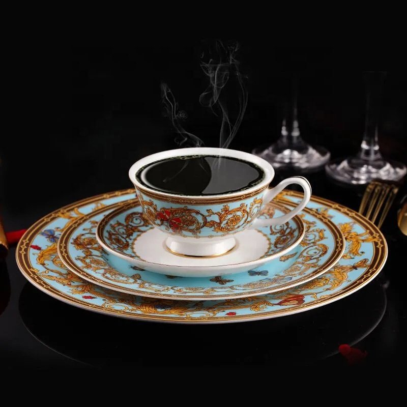 Best Selling 4pcs European Luxury Living Room Sets Home Decor Porcelain Dinnerware Sets