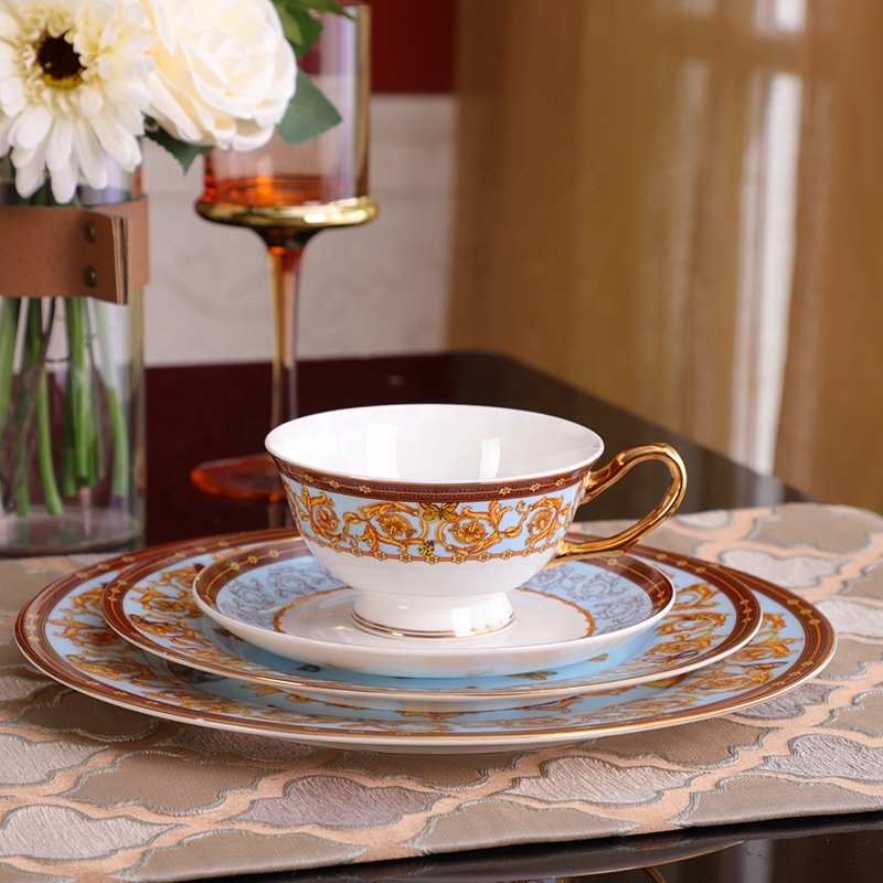 Best Selling 4pcs European Luxury Living Room Sets Home Decor Porcelain Dinnerware Sets