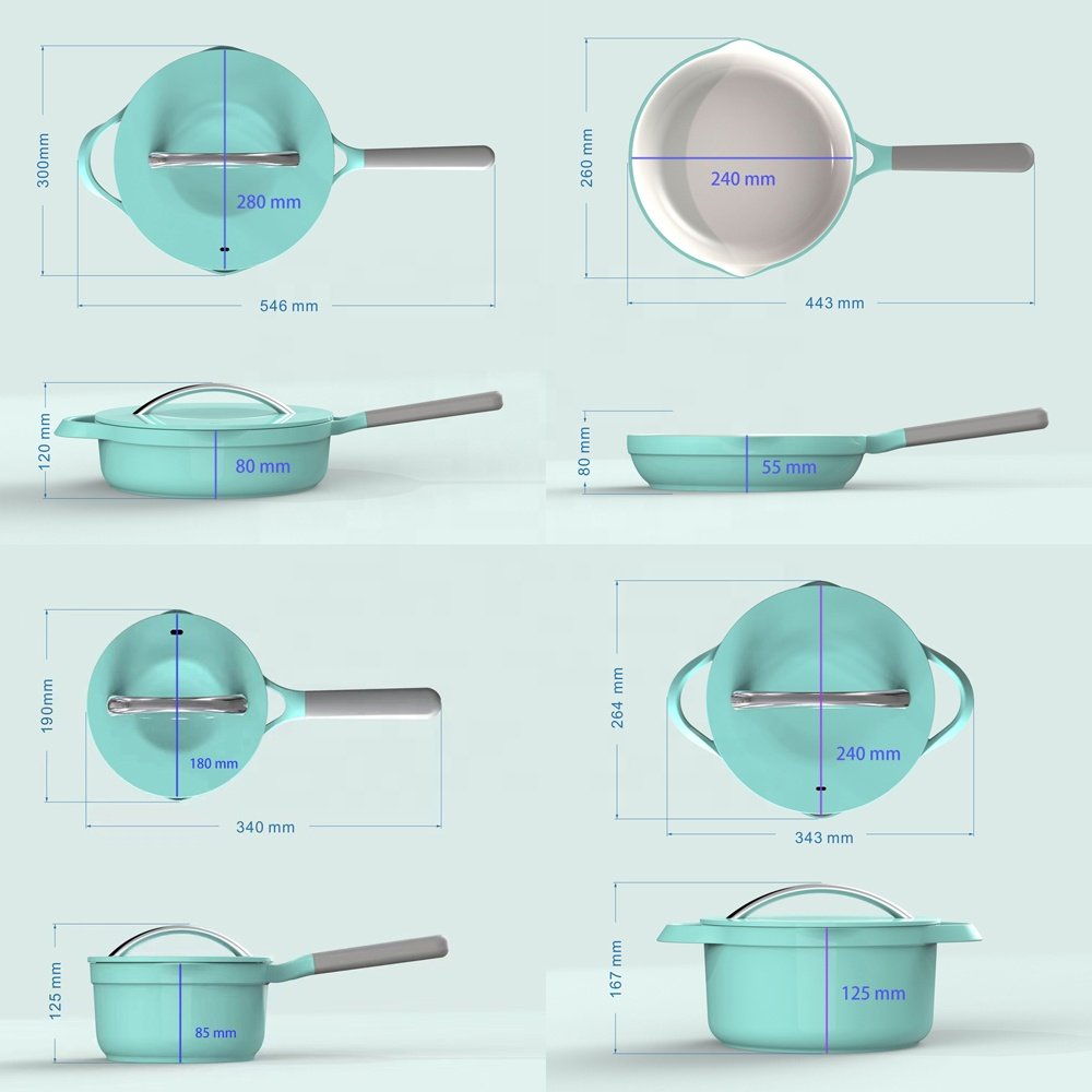 Cookshcon High Quality 4 Pieces Kitchen Cookware Die-Casting Aluminum Nonstick Cooking Pots and Pans Non Stick Cookware Set