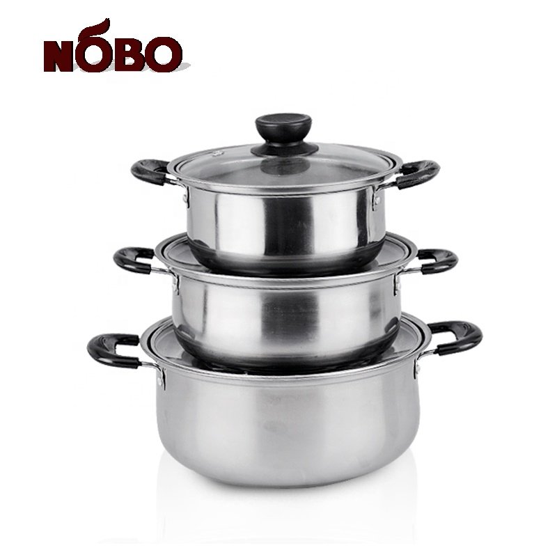 Cheap wholesale soup stock cooking pot 12pcs stainless steel cookware set