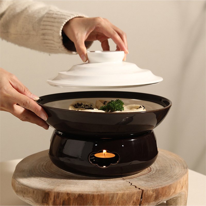 Ceramic Cooking Pots Kitchen Soup Food Warmer Cookware Sets Home Hot Pot White Casseroles With Lid