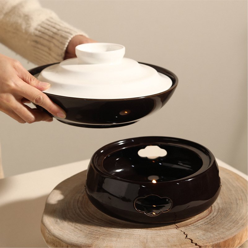 Ceramic Cooking Pots Kitchen Soup Food Warmer Cookware Sets Home Hot Pot White Casseroles With Lid