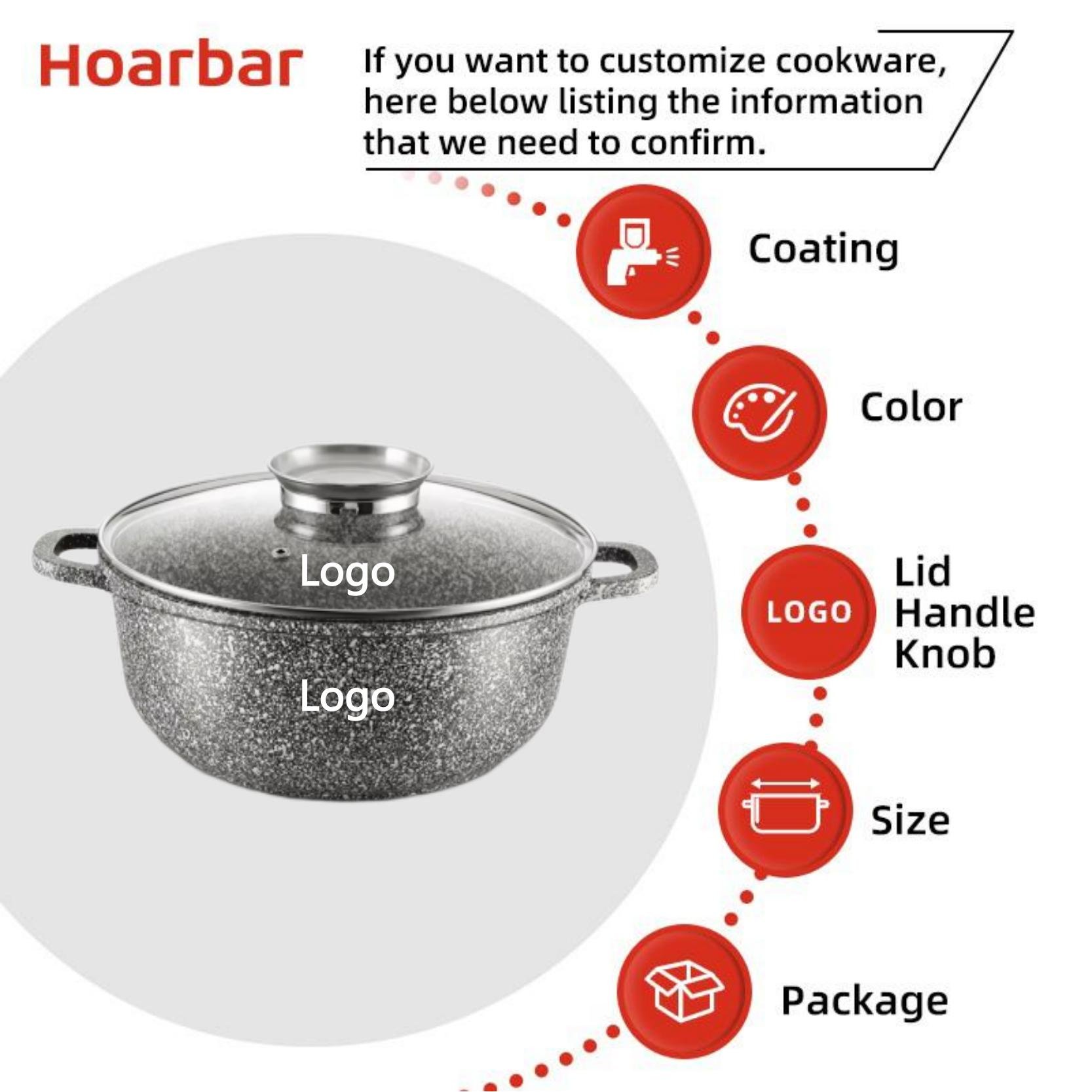 yongkang factory cheaper price high quality 10pcs aluminium casserole pot cookware set with ceramic marble snow coating