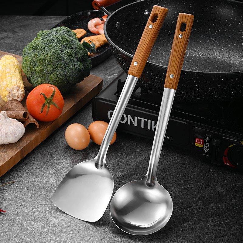Cheap 5 Pcs Ladle Skimmer Household Cooking Tool spoon skimmer slotted spatula Stainless Steel Kitchen Cooking Utensils Sets
