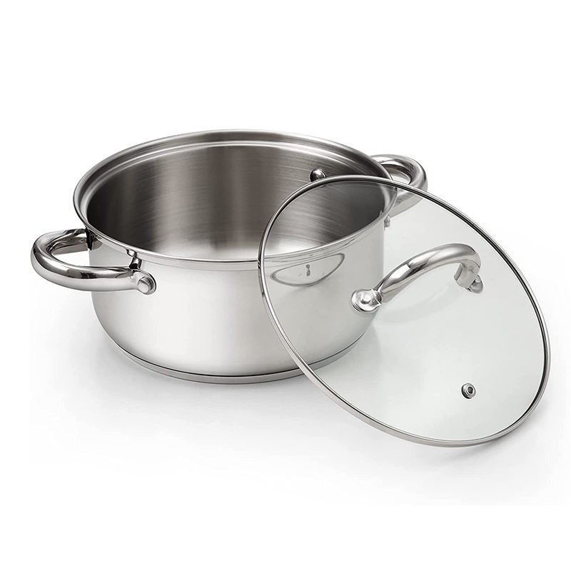 12 PCS Cooking Pots and Pans Frying Pan Sauce Pan Stock Pot Stainless Steel Cookware Set