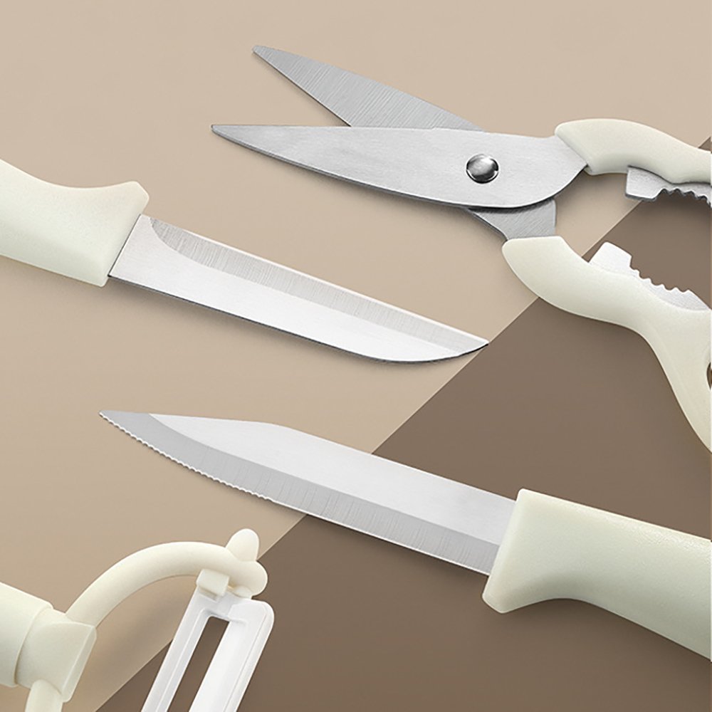 Factory Price 6-Piece Chef Kitchen Knife Set Fruit Knives Custom Logo Metal Blades PP Handle 5-Piece Combination Fruit Melon