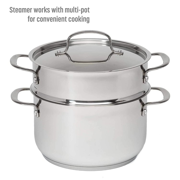 Cookware Set Frying Pan Saucepan Set Cooking Pot with Steamer Kitchen Stainless Steel 12 Pcs Metal Customized Logo Support Ltd.