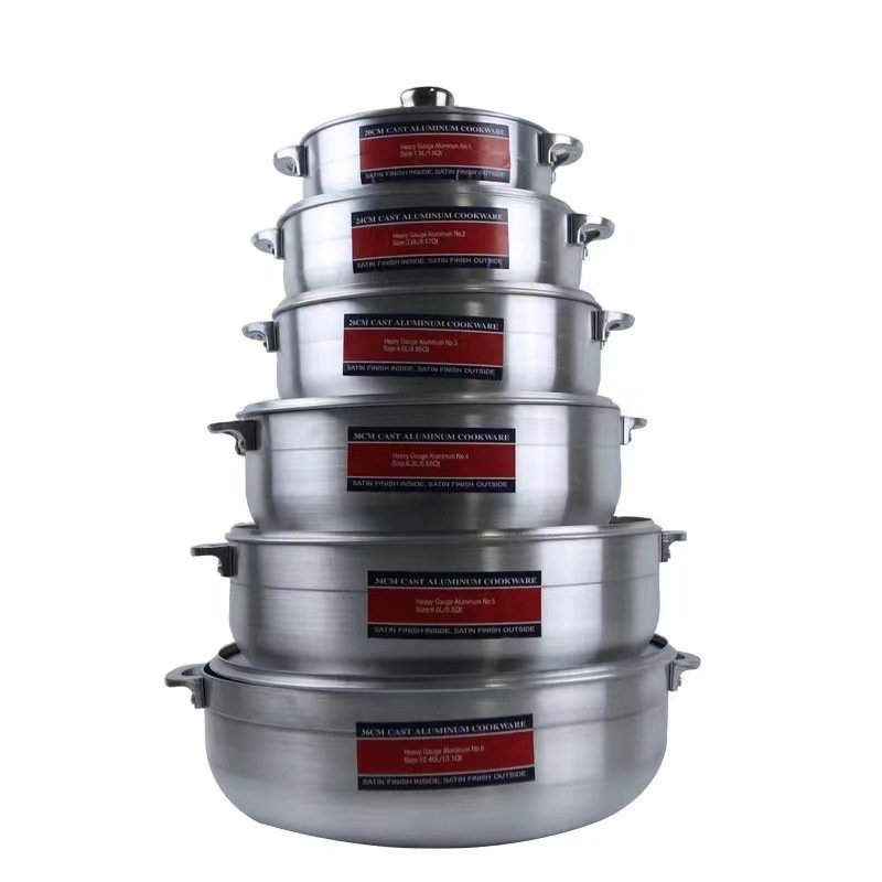 Cooking Casseroles 6pcs set Soup Pot Cookware Sets 19cm 24cm 26cm 30cm 33cm 36cm Home Use Soup Pot