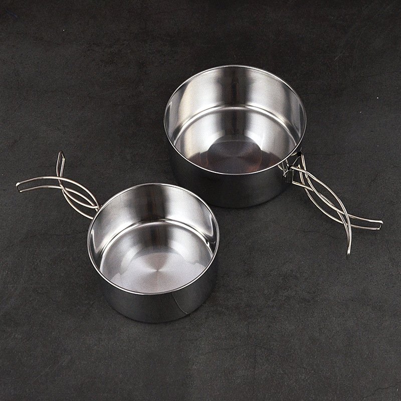 New style cookware set 304 stainless steel outdoor barbecue picnic camping cookware customization
