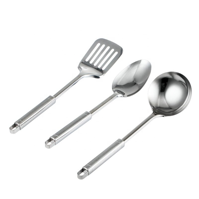 Wholesale 15pcs stainless steel soup pot kitchen utensils pan and flat bottom pot spatula cookware set