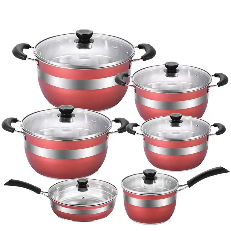 Factory Hot Selling 10pieces set Kitchen Cookware Set Dutch Ovens Soup Pot Cookware Sets