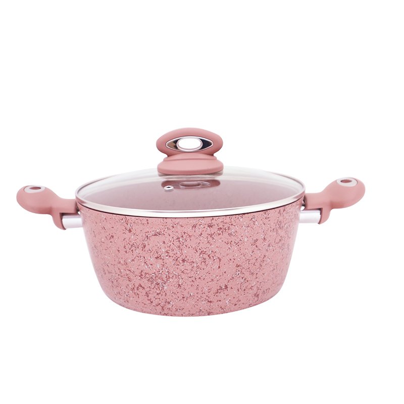 Hot Selling Casserole Pot Cookware Sets pink Granite Cookware Set Non Stick Pots And Pans Cookware Sets