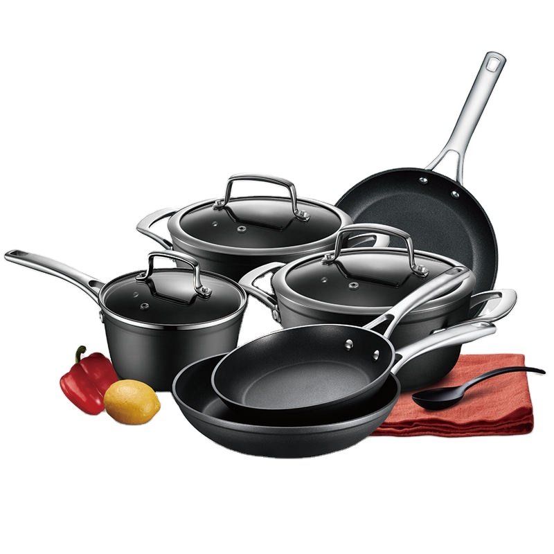 ASD Plasma Fusion OEM High Quality Aluminium Cookingware 9 Piece Non-stick Kitchen Cooking Cookware Set Pots And Pans