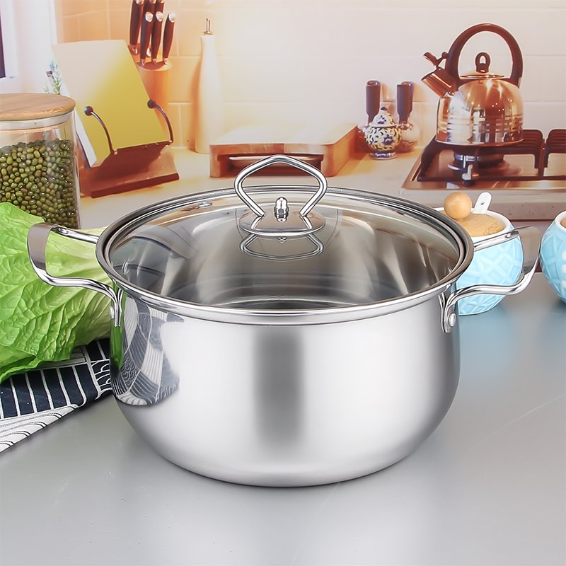 10PCS Stainless Steel Cookware Sets High Quality Kitchen Cookware Sets Stainless Steel Soup Pot Stock Pot Sets With Glass Lid