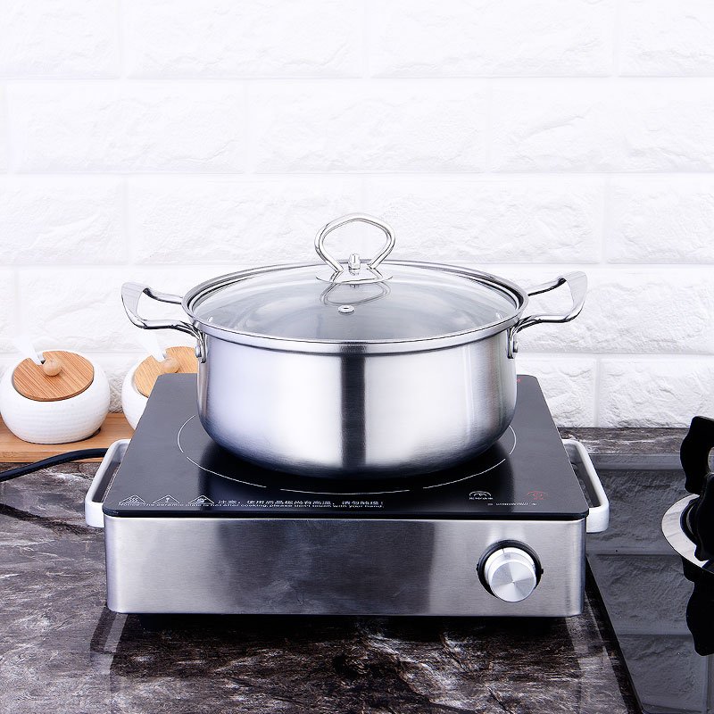 Factory direct selling 3 pcs stainless steel cooing pot set kitchen daily cookware set