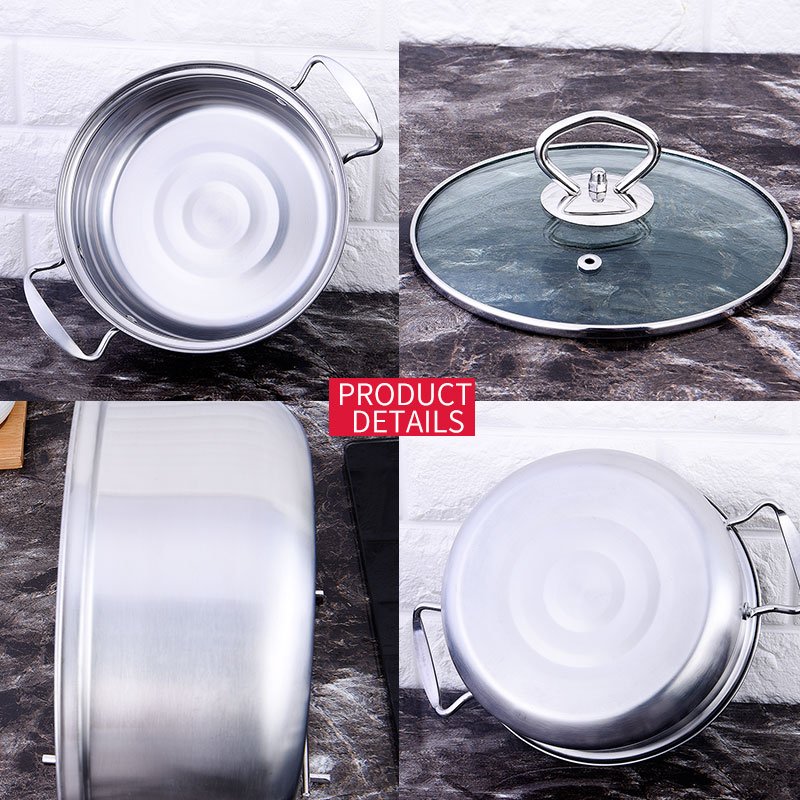 Factory direct selling 3 pcs stainless steel cooing pot set kitchen daily cookware set