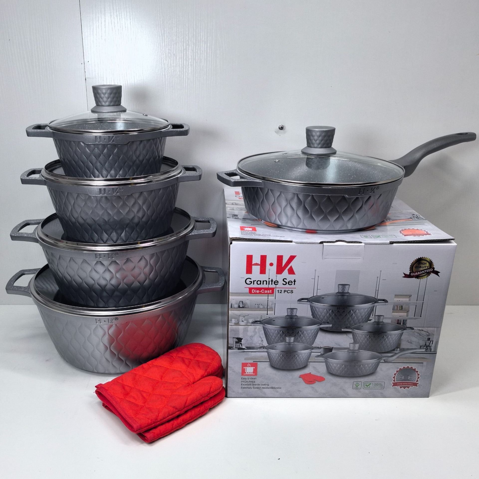 Cook Dinnerware Soup Pot Casserole Cooking Tools 12pcs Kitchen Storage Aluminium Alloy Cookware Set Soup Pot