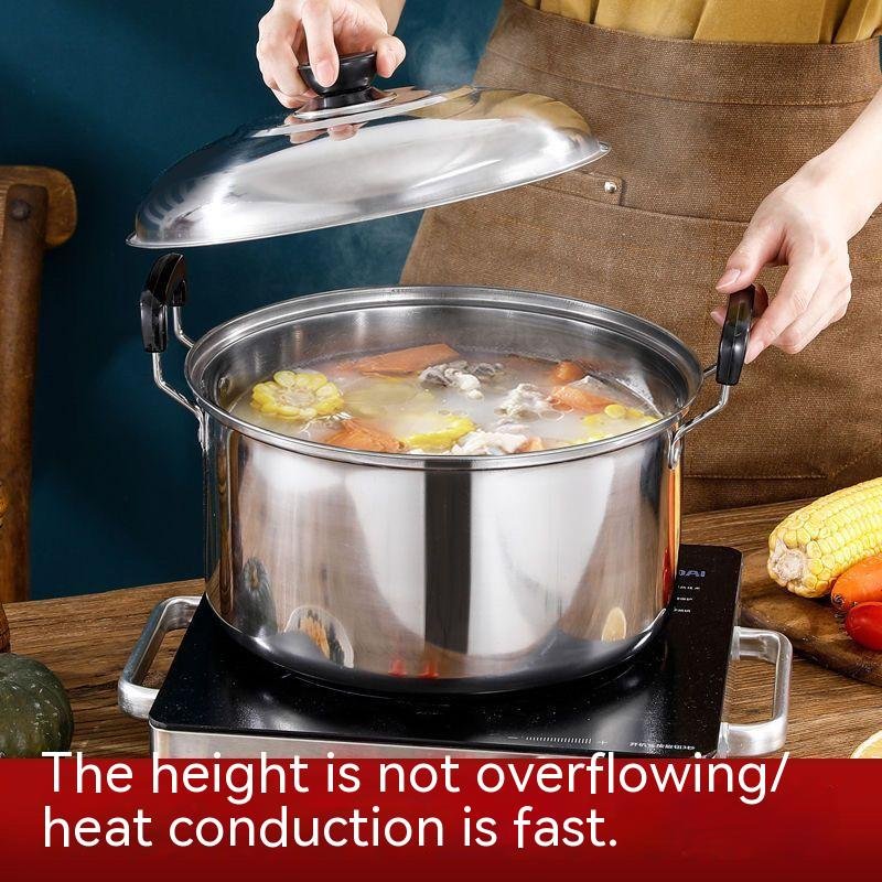 10-piece stainless steel cooking pot set kitchen soup pot with lid and handle family pan high-quality cooker set