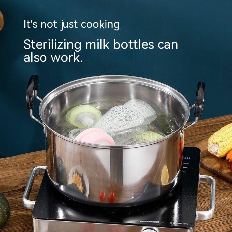 10-piece stainless steel cooking pot set kitchen soup pot with lid and handle family pan high-quality cooker set