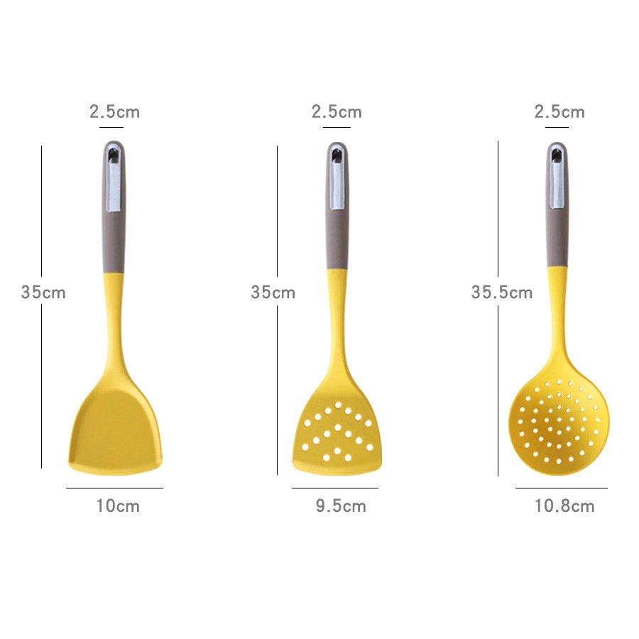 Non-stick Heat Resistant Silicone Cookware Set 6 Pcs Silicone Cooking Utensils Set Kitchen Utensils With Holder