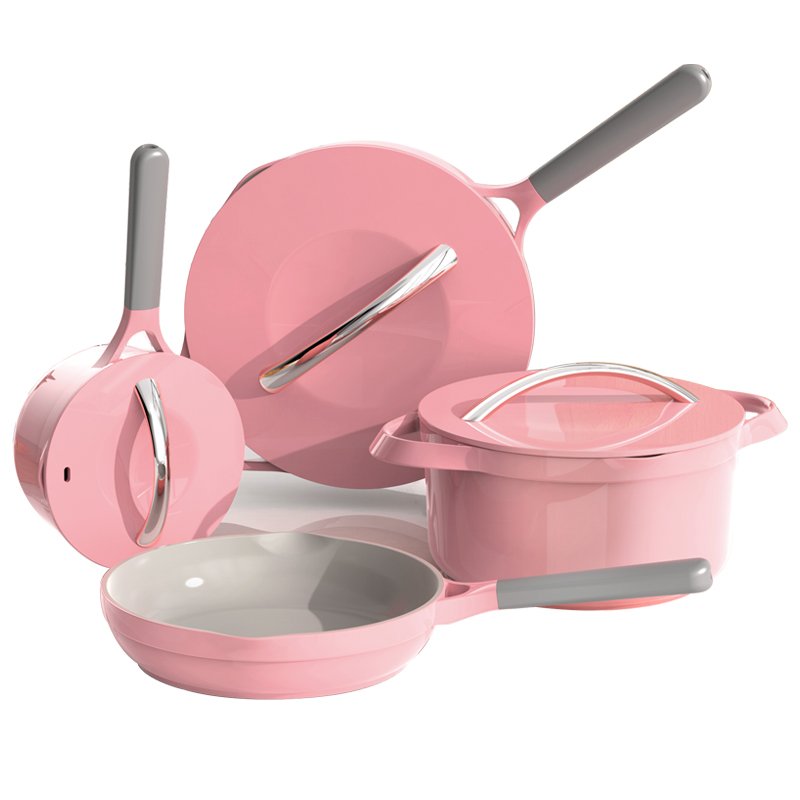 Europe styles high quality 7pcs sets ceramic non-stick coating die casting aluminum pot and pans cookware sets with low moq