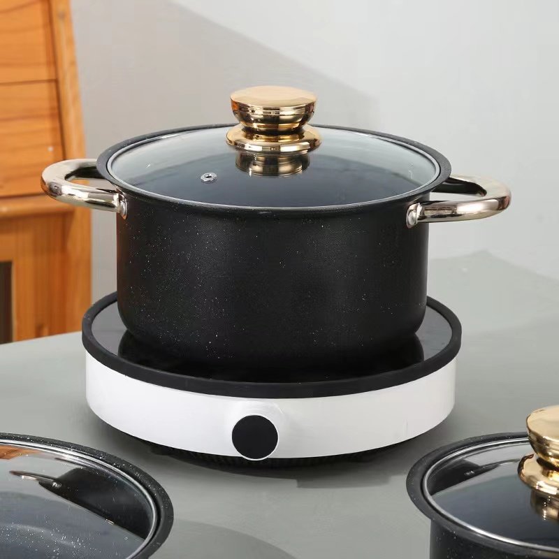 Home Party Stainless Steel Non-Stick Cookware Sets Sauce Pan 8Pcs Cooking Pot 18/20/24cm Soup Pot 26cm Frying PanCasserole