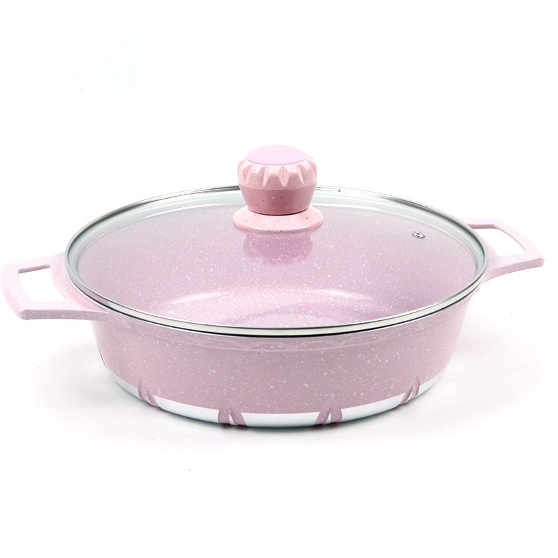 Easy to Clean Granite Aluminum Non stick Pot Set Cookware Set with Glass Lid