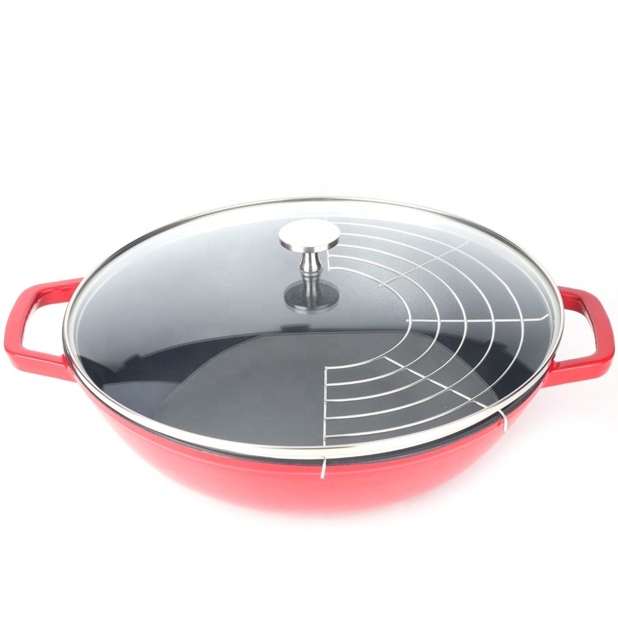 Factory Hot Sale Low Price Cast Iron Non Stick Pots Cookware Set Cooking Wok Kitchenware