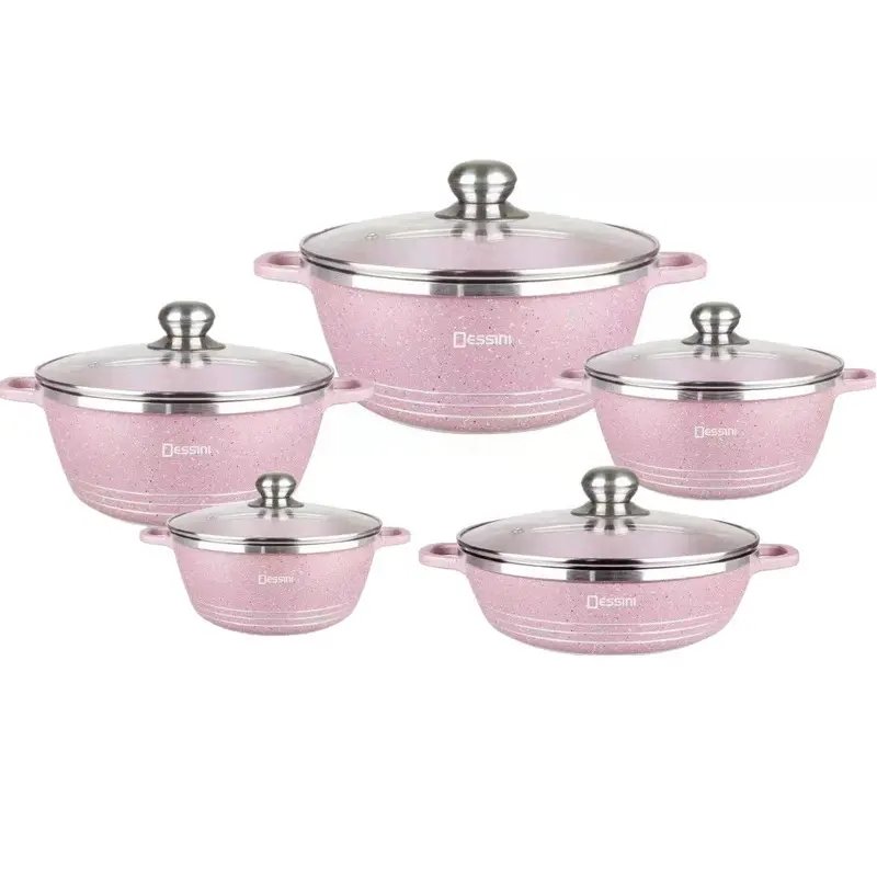 Hot Selling Aluminium Pots Sets Cooking Cookware Medical Stone Nonstick Forged Cookware Sets