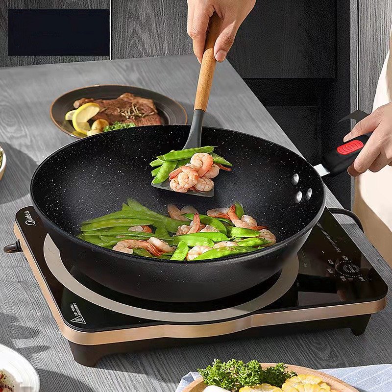 Gift Box Pot Set Maifan Stone 3 Pcs Sets Combination Activity Gift Pot Flat Bottom Non-Stick Pot Big Spoon Manufacturer