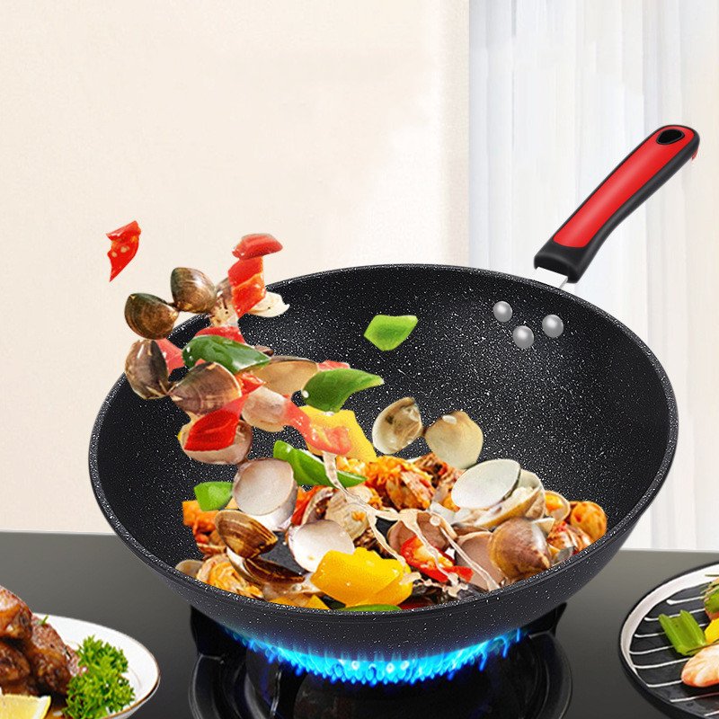 Gift Box Pot Set Maifan Stone 3 Pcs Sets Combination Activity Gift Pot Flat Bottom Non-Stick Pot Big Spoon Manufacturer