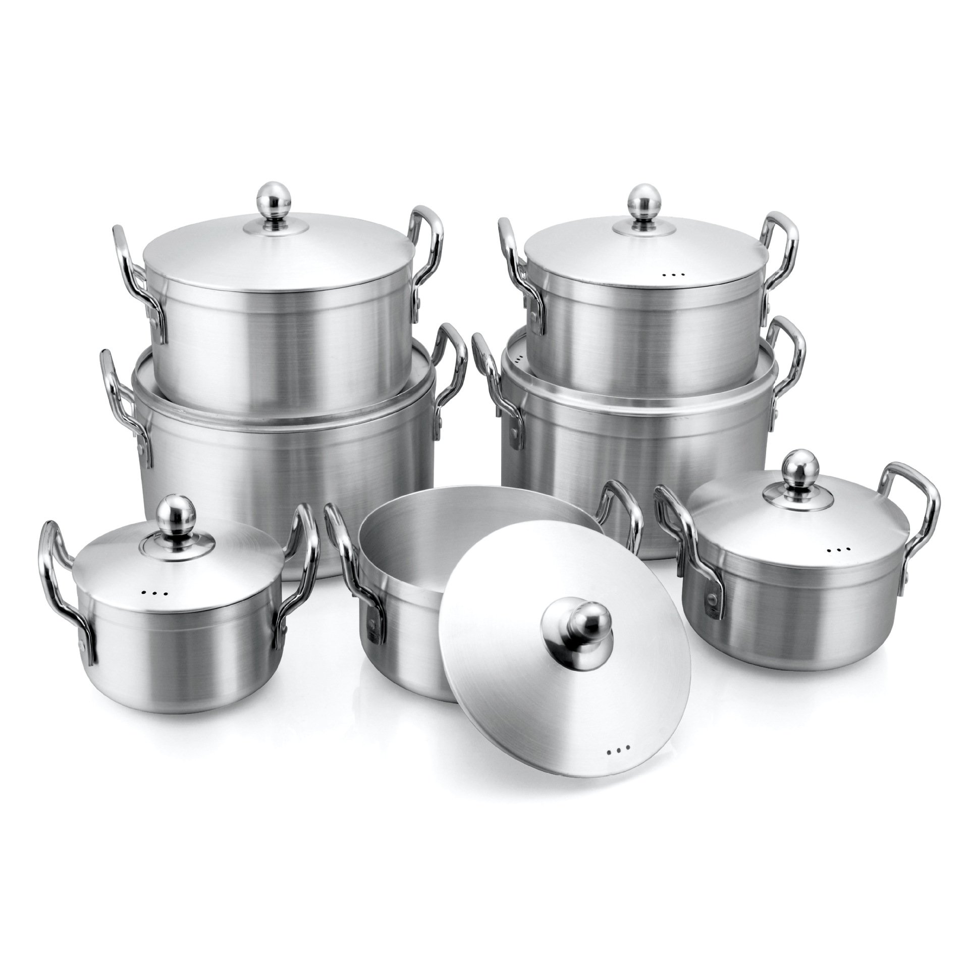 Hot Sales Pot Set 16-28cm Thin Sanding Aluminum Soup Pot Kitchen Specific Cookware Pot Set