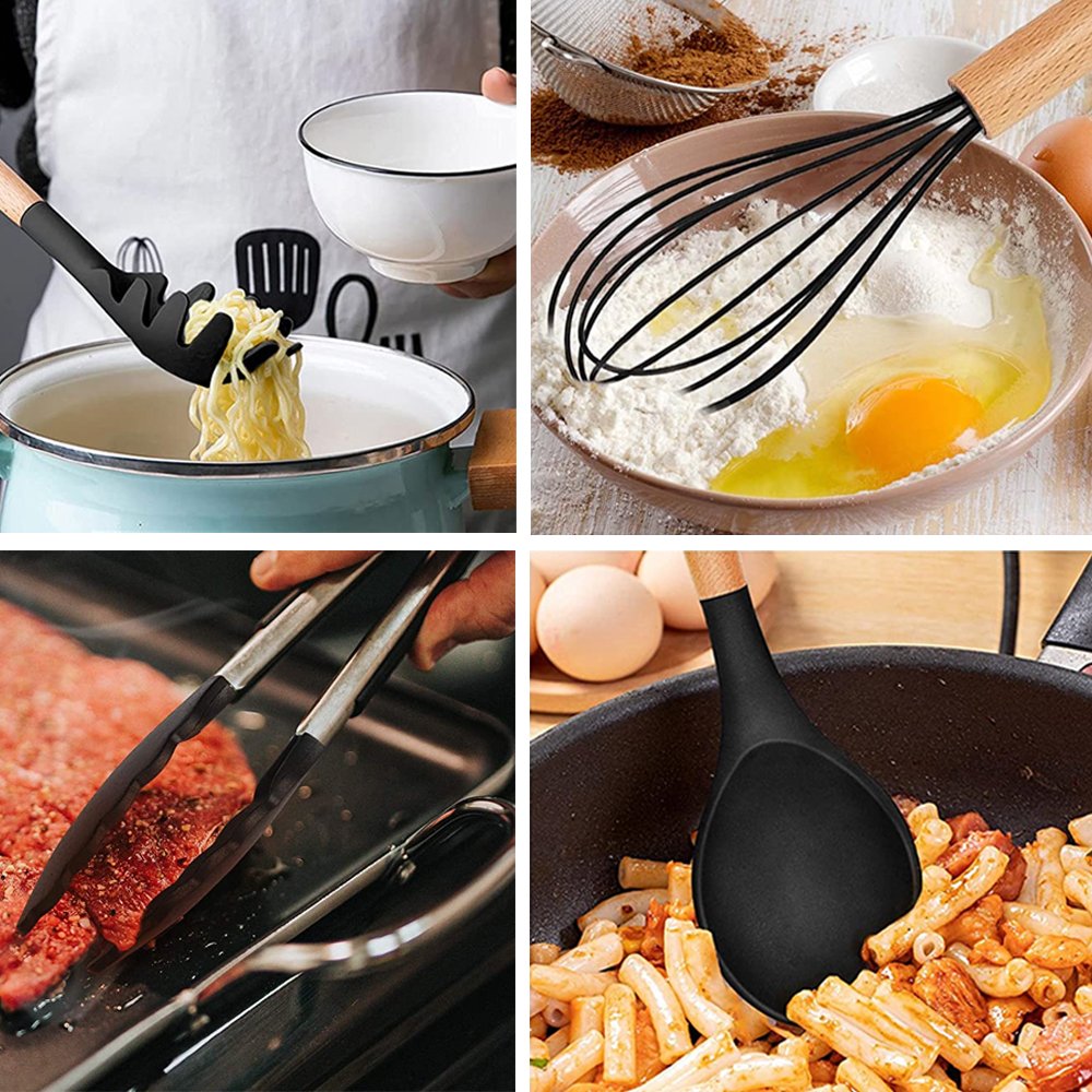 home and kitchen gadgets kitchen utensils Silicone Cooking Kitchen Utensils 23 pcs Non-Stick Silicone Cooking Tool Sets