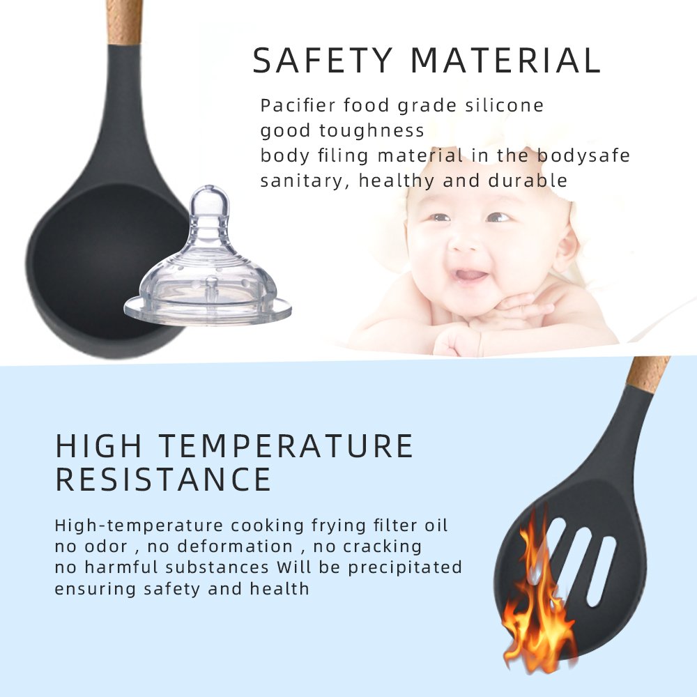 home and kitchen gadgets kitchen utensils Silicone Cooking Kitchen Utensils 23 pcs Non-Stick Silicone Cooking Tool Sets