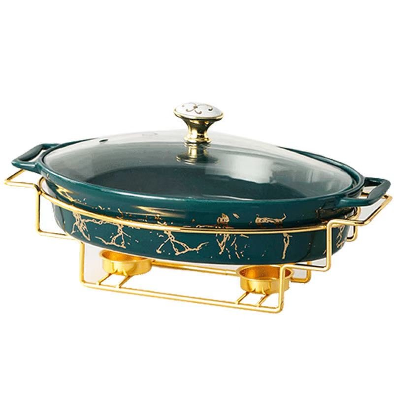 Chinese high value price white cookware set newest Item buffet chafing dish buffet ceramic food warmer cookware cookware sets
