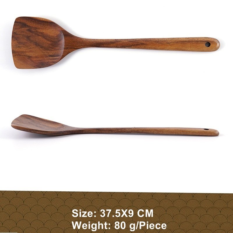 Wooden Spoons For Cooking Nonstick Kitchen Utensil Set Natural Acacia Teak Cooking Tools Custom Wood Utensils Kitchen & Tabletop