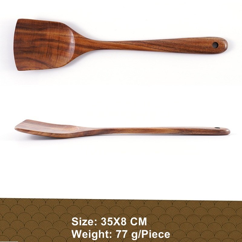 Wooden Spoons For Cooking Nonstick Kitchen Utensil Set Natural Acacia Teak Cooking Tools Custom Wood Utensils Kitchen & Tabletop