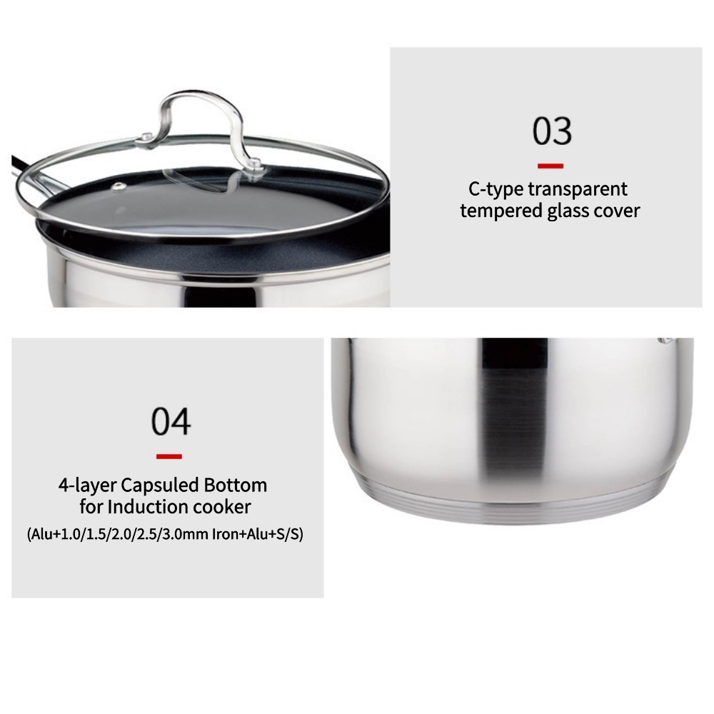 Kitchen Accessories Kitchenware Cooking Sets New Stock 12pcs Stainless Steel Cookware Set Pots For Kitchen Use