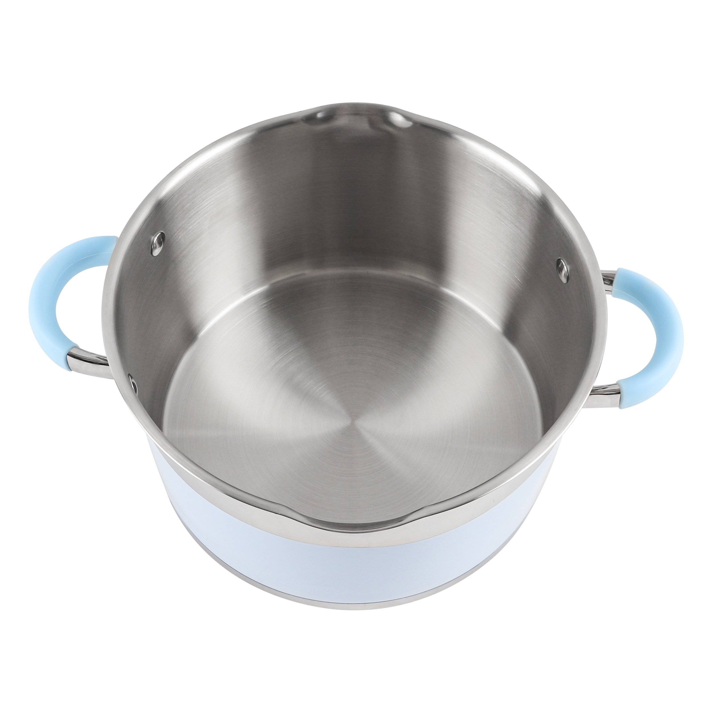 home and kitchen 2024 Ware 6 -12pcs Stainless Steel colorful Capsulated Cooking Pots And Pans blue Cookware Sets