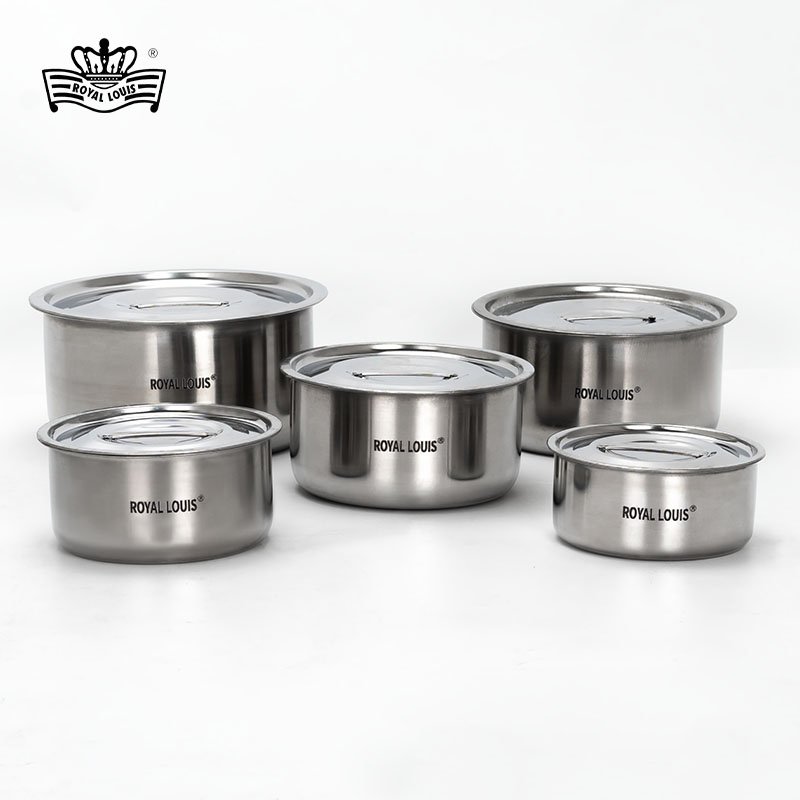 Factory Hot sale Cooking Pot 410 Stainless Steel Cookware Set Kitchen Soup Stock Pot Set Kitchen Items