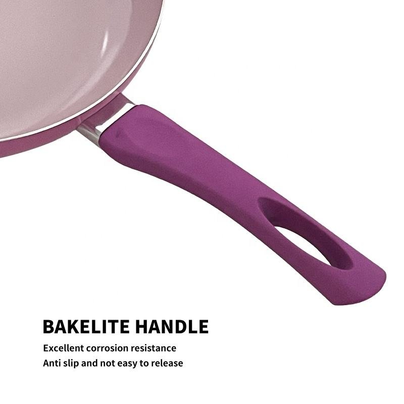 New Design Non-stick Coating Aluminum Cookware Set Pink Color Cooking Pan And Pot Set