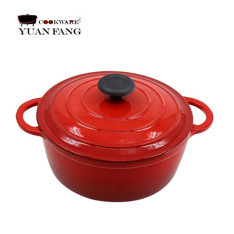 Hot Sale Cookware Casseroles Frying Pans Non stick Cast Iron Enamel Pots and Pans Red Cookware Sets