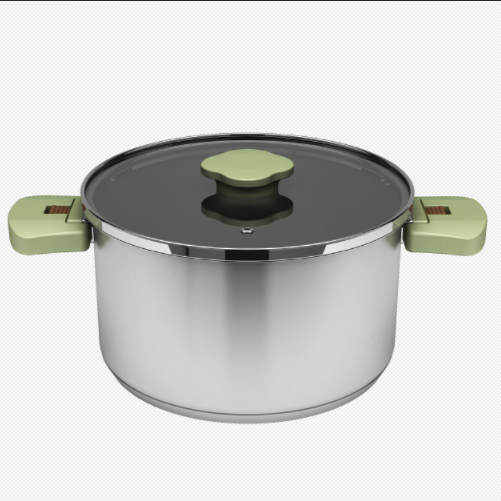 304/201 stainless steel stackable cookware set with foldable handle 16 /20/24 cm casserole save space