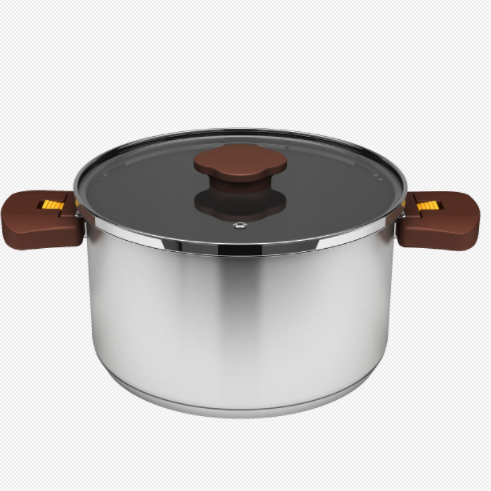 304/201 stainless steel stackable cookware set with foldable handle 16 /20/24 cm casserole save space