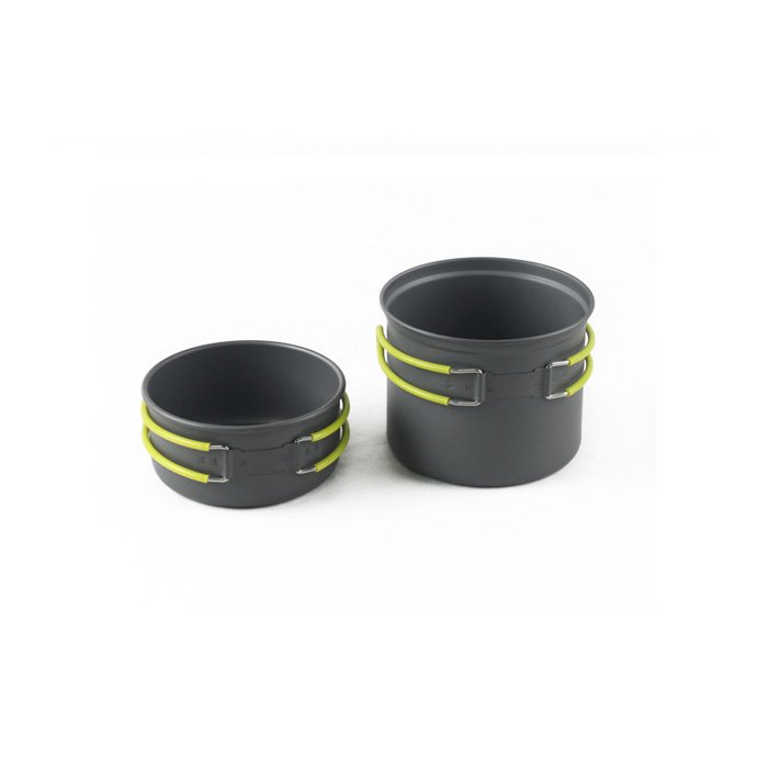 aluminum outdoor camping cookware set for 1 person 0.7L+0.5L